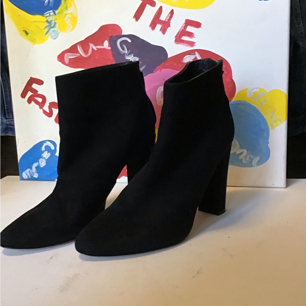 J Crew Black Suede Bootie Size 12